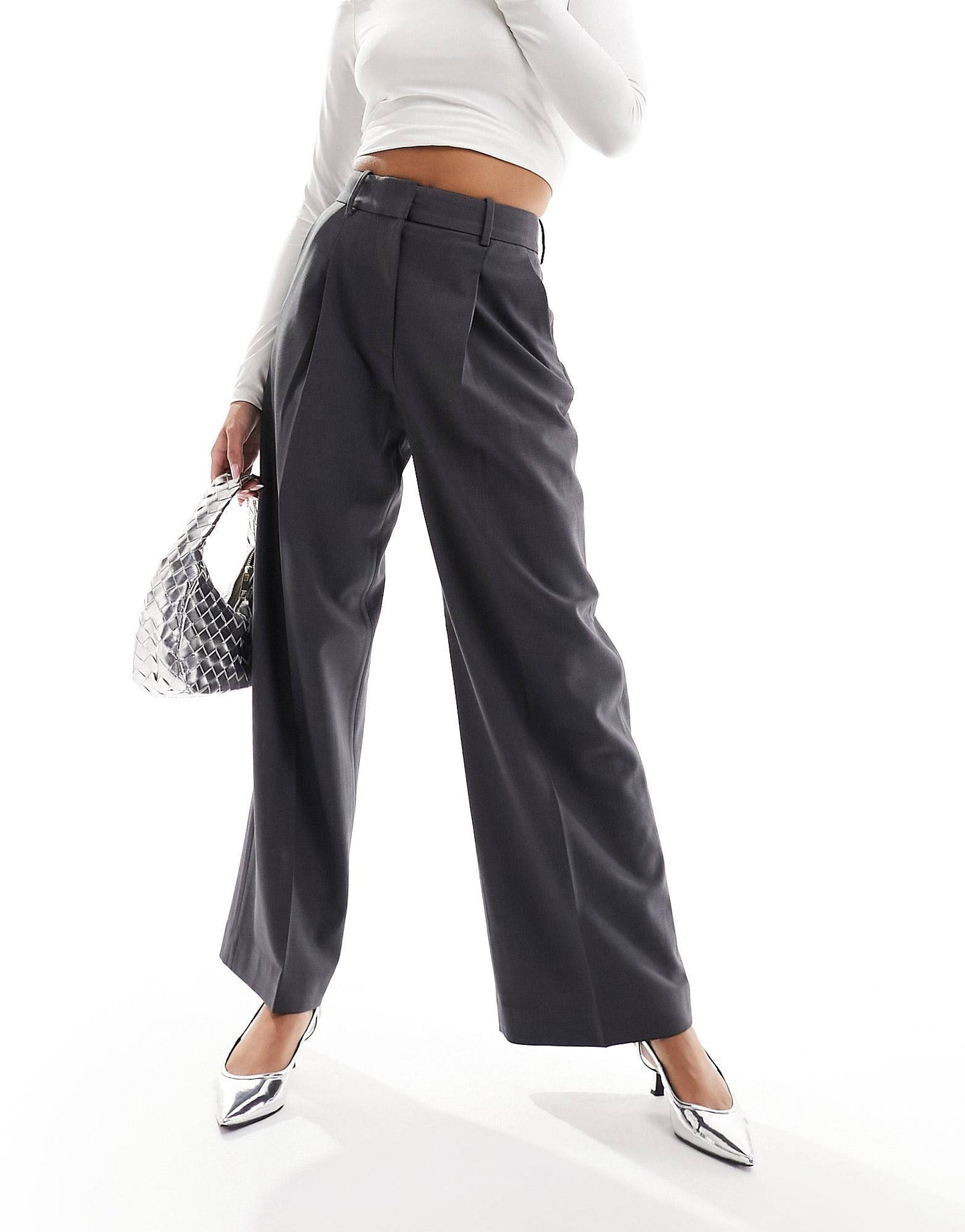 ChicBlend Grey Wool Trousers