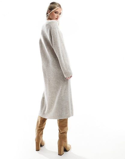 CozyBlend Alpaca Wool Midi Dress in Sandstone