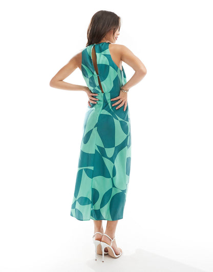 Verde Visions Draped Midi Dress